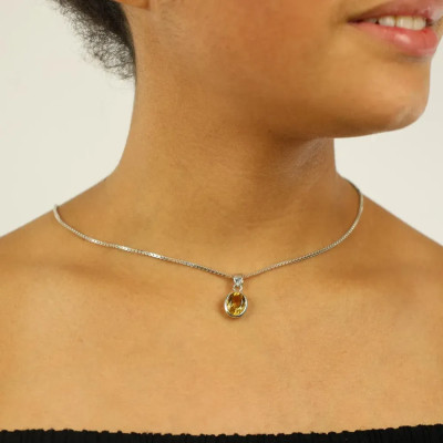 Zilveren hanger met citrien