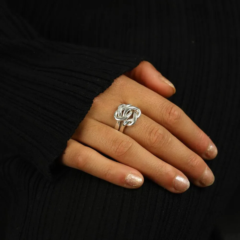 Silver Ring - "Double Knot" Design