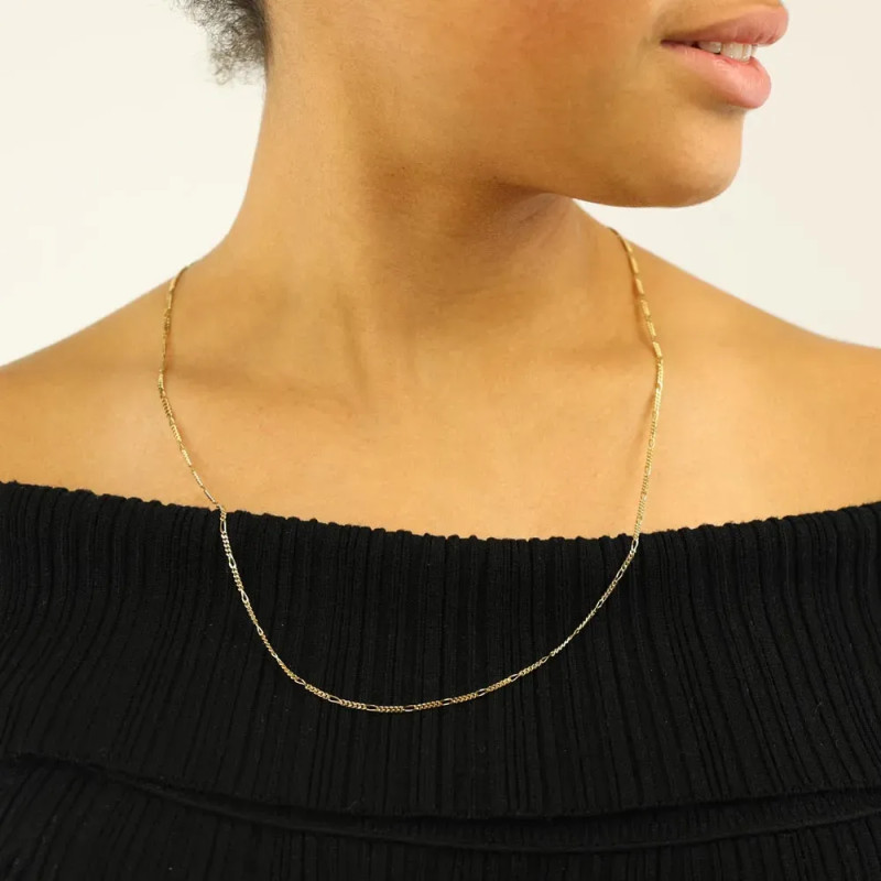 Kette aus 18 Karat Gelbgold – Figaro-Glieder