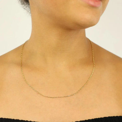 Ketting van 18 karaats geelgoud - Afwisselend ovale en ronde schakels