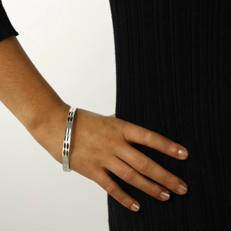 Silberarmband – Stil „Sklavenarmband“ (71 mm Durchmesser)
