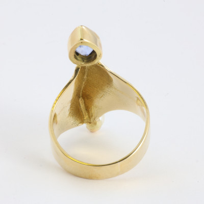 Catawiki - Bague en Or 18k avec Saphir et Perle