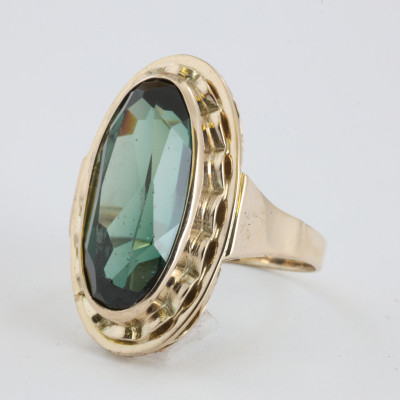 Catawiki - Bague en Or jaune 8k avec Verre taillé