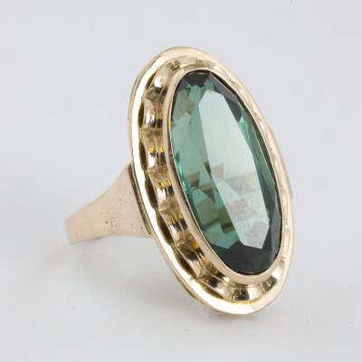 Catawiki - Bague en Or jaune 8k avec Verre taillé