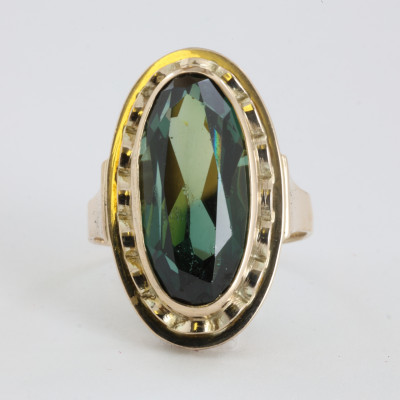 Catawiki - Bague en Or jaune 8k avec Verre taillé