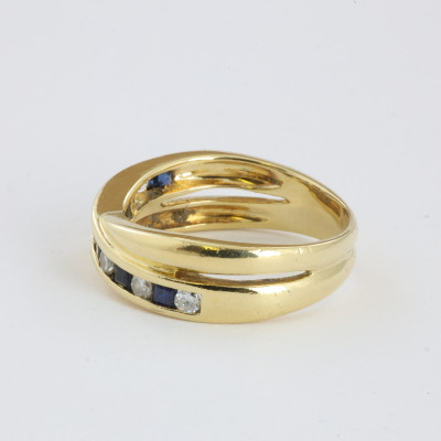 Catawiki - Bague en Or jaune 18k avec Saphirs et Diamants