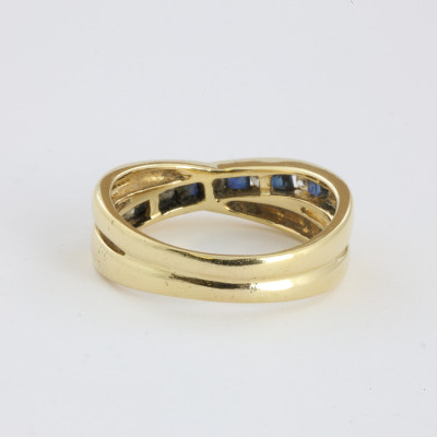 Catawiki - Bague en Or jaune 18k avec Saphirs et Diamants