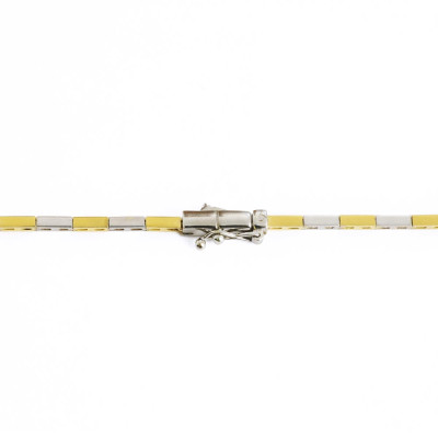 Collier en Or jaune et blanc 18k avec Rubis, Emeraude et Diamants