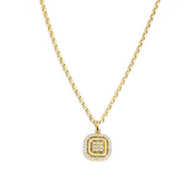 Collier en Or jaune 18k avec Zirconiums