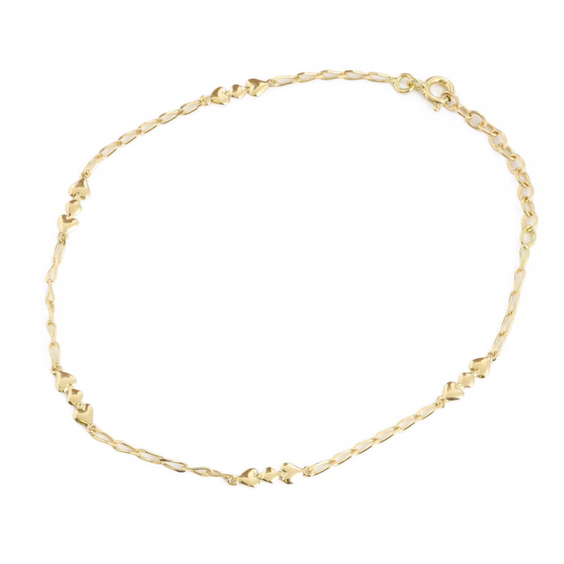 Bracelet en or jaune 18k - Maille "Coeur"