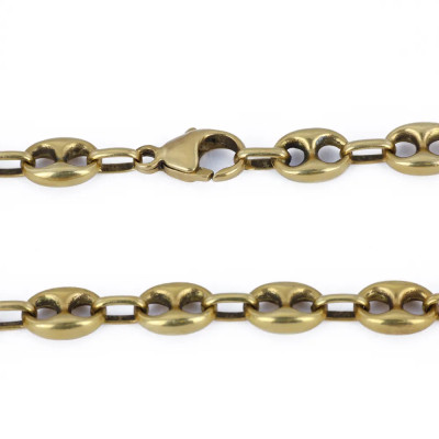 Armband aus 18 Karat Gelbgold – Kettenglieder im Kaffee-Korn-Design