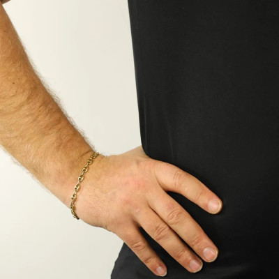 Armband aus 18 Karat Gelbgold – Kettenglieder im Kaffee-Korn-Design