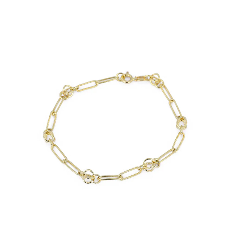 Armband in 18 karaats geelgoud - Trombone-schakel
