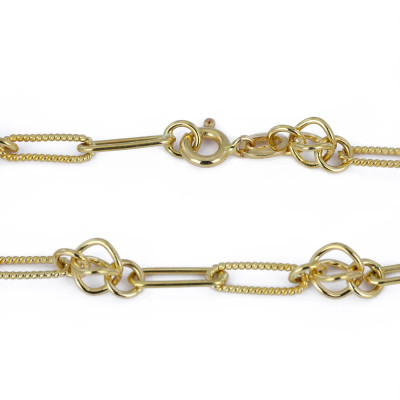 Armband in 18 karaats geelgoud - Trombone-schakel