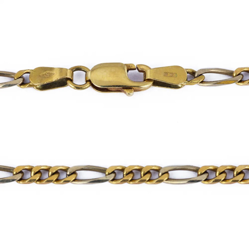 18k yellow and white gold bracelet - Figaro chain