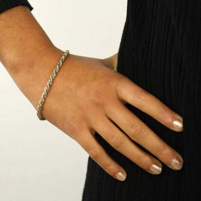 Armband aus 18 Karat Gelb- und Weißgold – funkelndes Torsadé-Gliederarmband