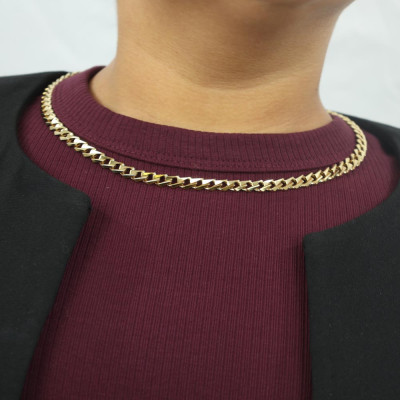 Halskette aus 18 Karat Gelbgold – kubanisches Gliederkettenglied