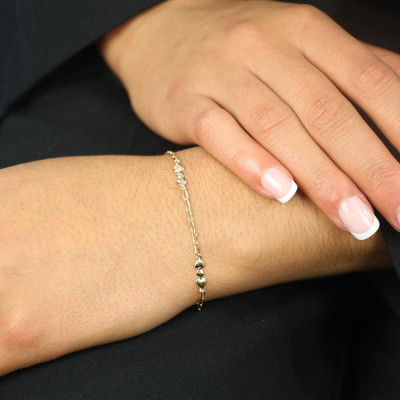 Bracelet en or jaune 18k - Maille "Coeur"