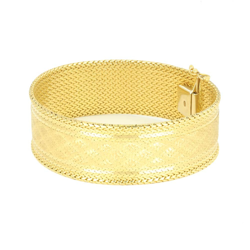 Bracelet en Or jaune 18k guilloché - Ruban
