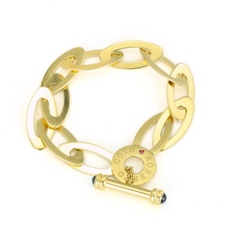 Bracelet "Roberto Coin" en Or jaune 18k avec Saphir