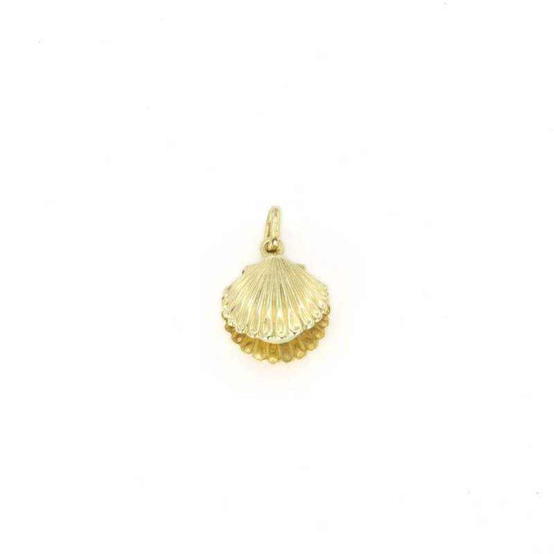 Pendentif en Or jaune 18k avec Perle - Coquille