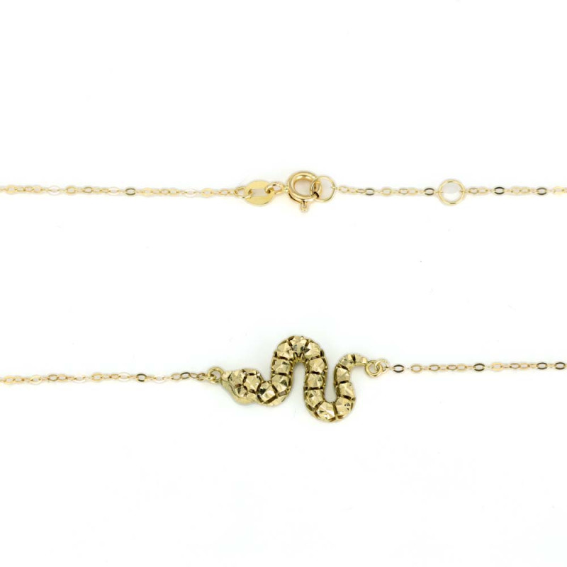 Chaine / Pendentif en Or jaune 18k - Motif "Serpent"