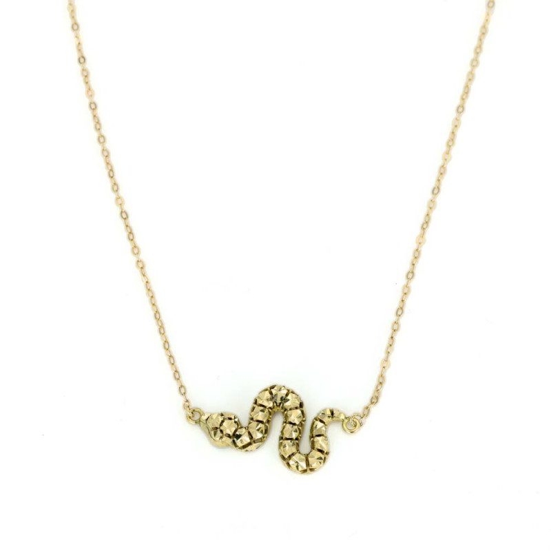 Chaine / Pendentif en Or jaune 18k - Motif "Serpent"