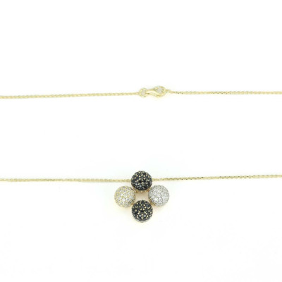 Collier en Or jaune 14K avec Zirconiums