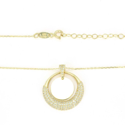 Collier en Or jaune 14k avec Zirconiums