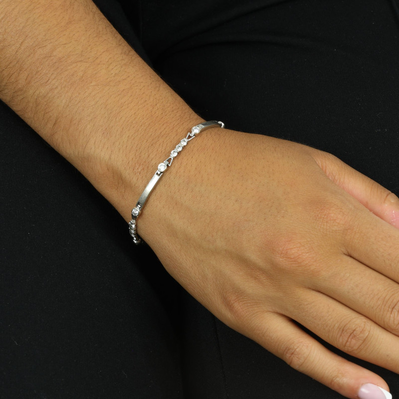 Chaine en or blanc 18 k avec Cubic Zirconium