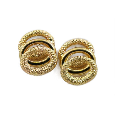 18k yellow gold earrings - "3 rings" motif