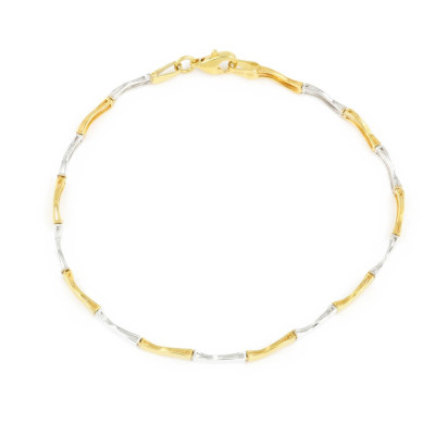18k white and yellow gold bracelet, 20 cm