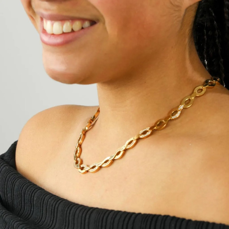 Cartier Halskette aus 18 Karat Gelbgold mit Diamanten