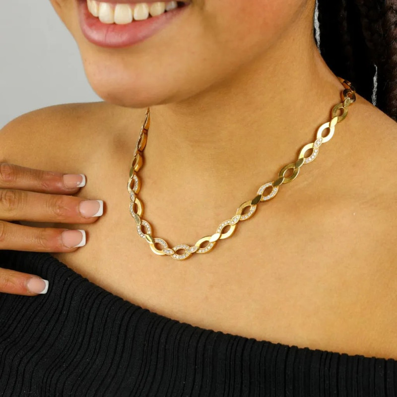 Cartier Halskette aus 18 Karat Gelbgold mit Diamanten