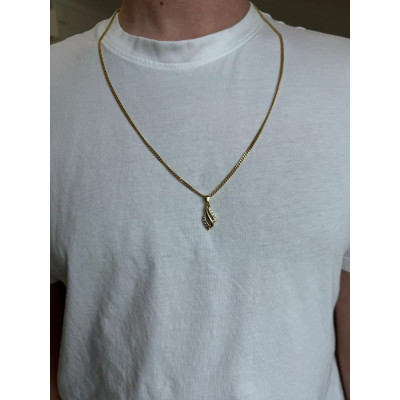 Hanger in 18 karaats geelgoud - Motief "Retro golvend"