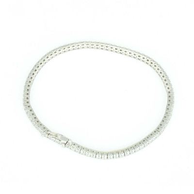 Bracelet en Or blanc 18K avec Cubic Zirconium - Style "Tennis"