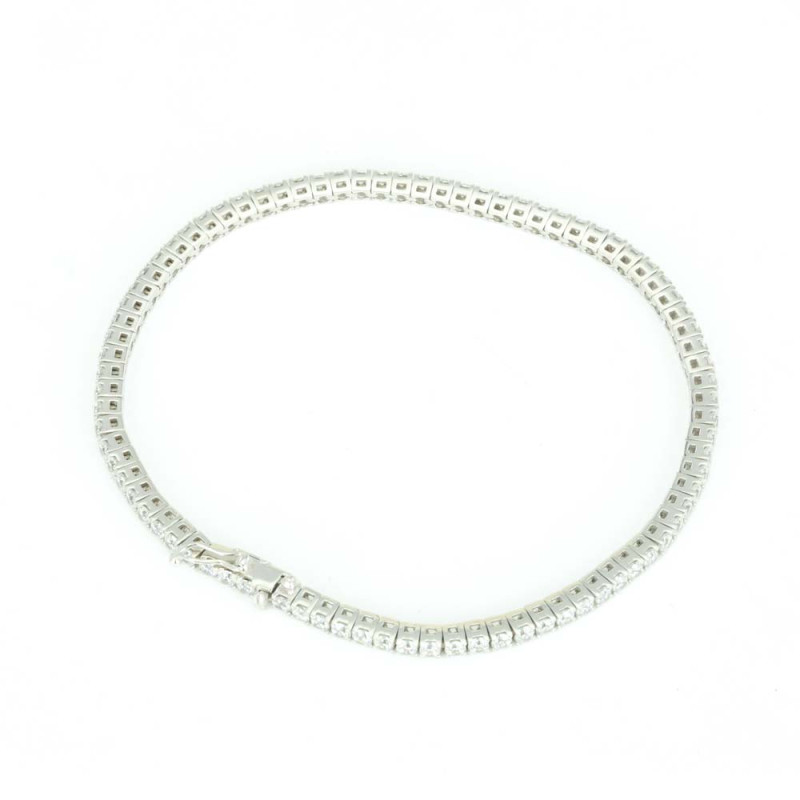 Bracelet en Or blanc 18K avec Cubic Zirconium - Style "Tennis"