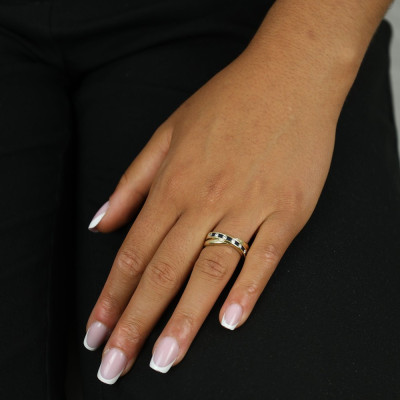 Catawiki - Bague en Or jaune 18k avec Saphirs et Diamants